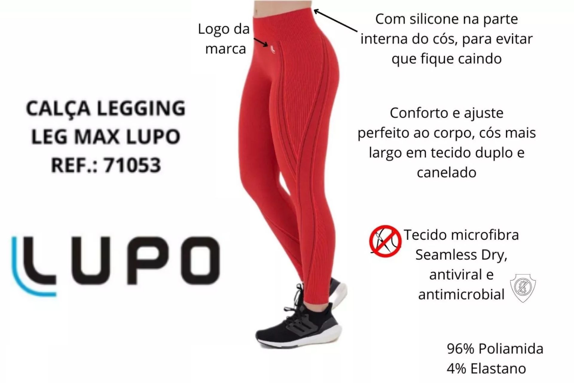 Legging Lupo Sport com bolsos laterais funcionais